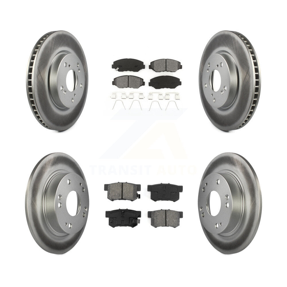 [Avant + Arrière] Kit de disque (revêtu) et plaquette (semi-métallique) de frein pour 2015 Honda Civic EX avec Coupe Manual transmission KGS-101096