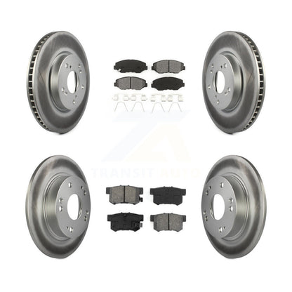 [Avant + Arrière] Kit de disque (revêtu) et plaquette (semi-métallique) de frein pour 2015 Honda Civic EX avec Coupe Manual transmission KGS-101096