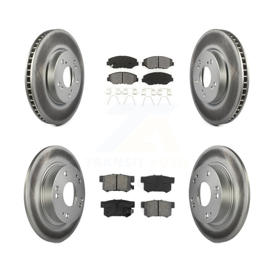 [Avant + Arrière] Kit de disque (revêtu) et plaquette (semi-métallique) de frein pour 2015 Honda Civic EX avec Coupe Manual transmission KGS-101096