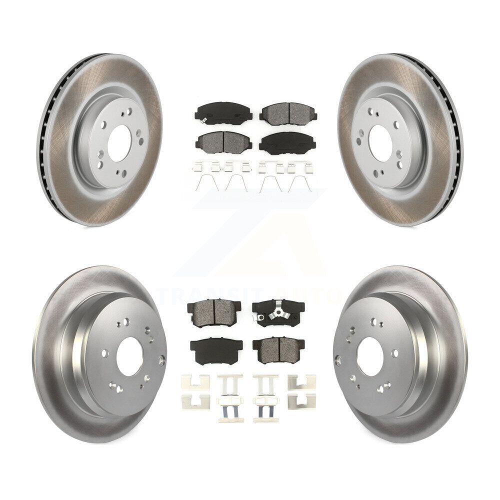 [Avant + Arrière] Kit de disque (revêtu) et plaquette (semi-métallique) de frein pour 2012-2016 Honda CR-V FWD KGS-101098