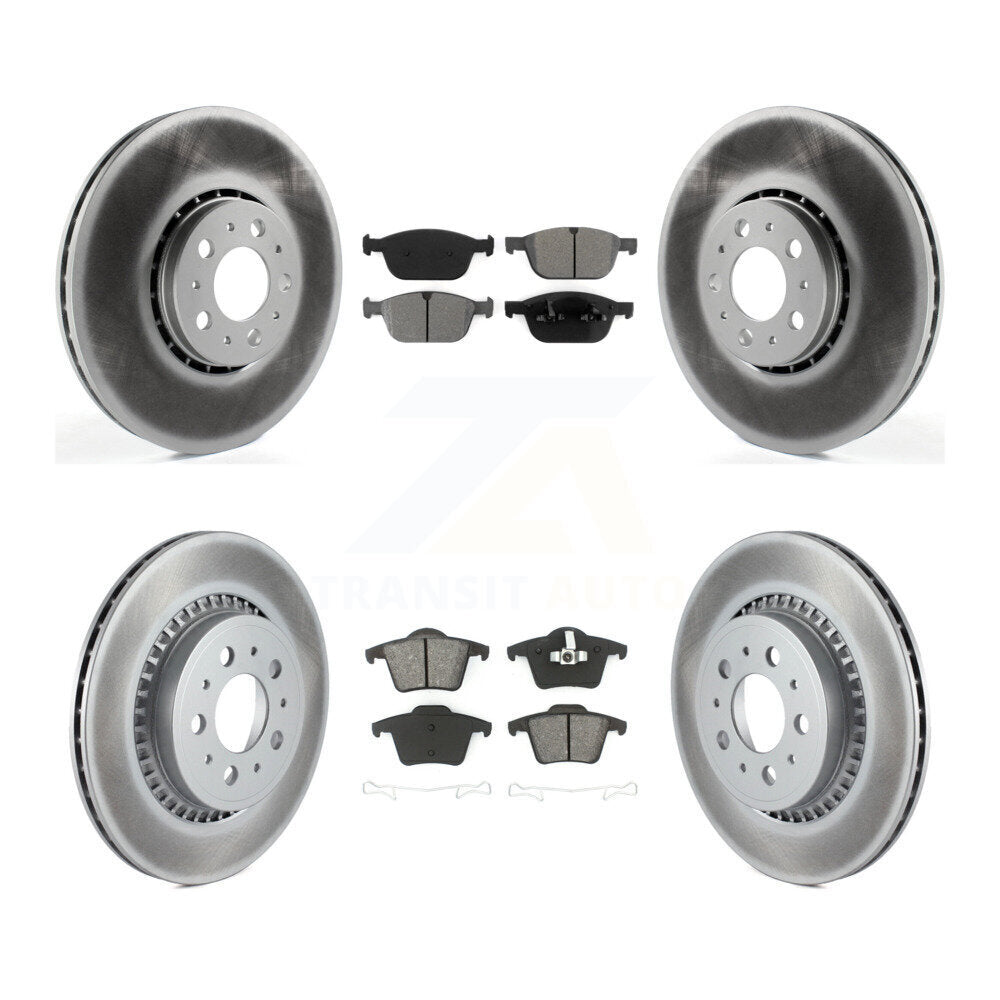 [Avant + Arrière] Kit de disque (revêtu) et plaquette (semi-métallique) de frein pour 2003-2014 Volvo XC90 avec 328mm Diameter Rotor KGS-101099