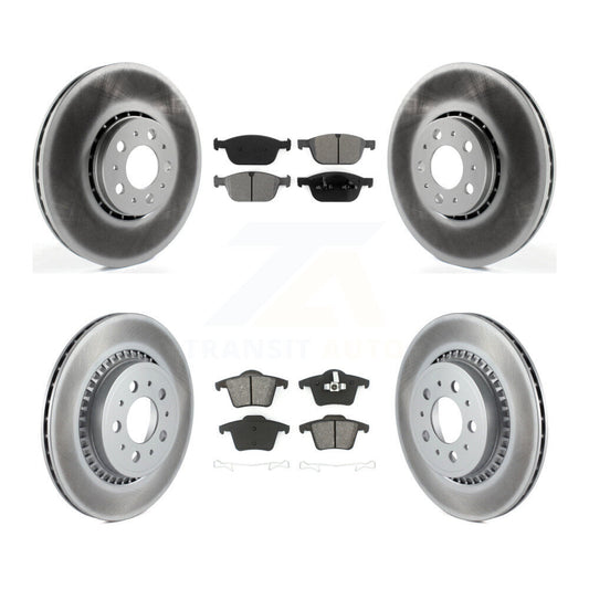 [Avant + Arrière] Kit de disque (revêtu) et plaquette (semi-métallique) de frein pour 2003-2014 Volvo XC90 avec 328mm Diameter Rotor KGS-101099