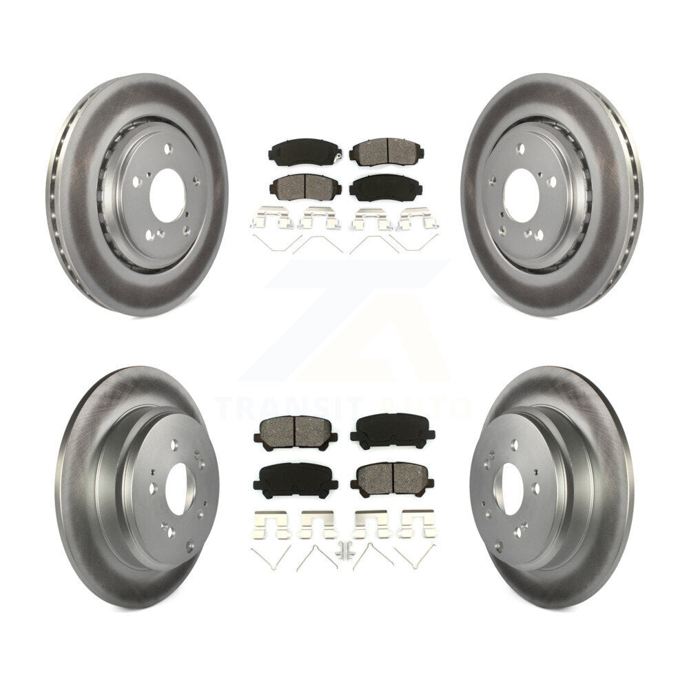 [Avant + Arrière] Kit de disque (revêtu) et plaquette (semi-métallique) de frein pour 2015-2017 Honda Odyssey KGS-101100