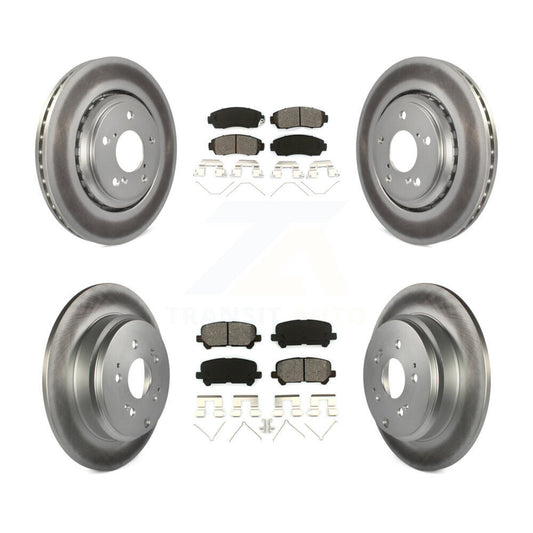 [Avant + Arrière] Kit de disque (revêtu) et plaquette (semi-métallique) de frein pour 2015-2017 Honda Odyssey KGS-101100