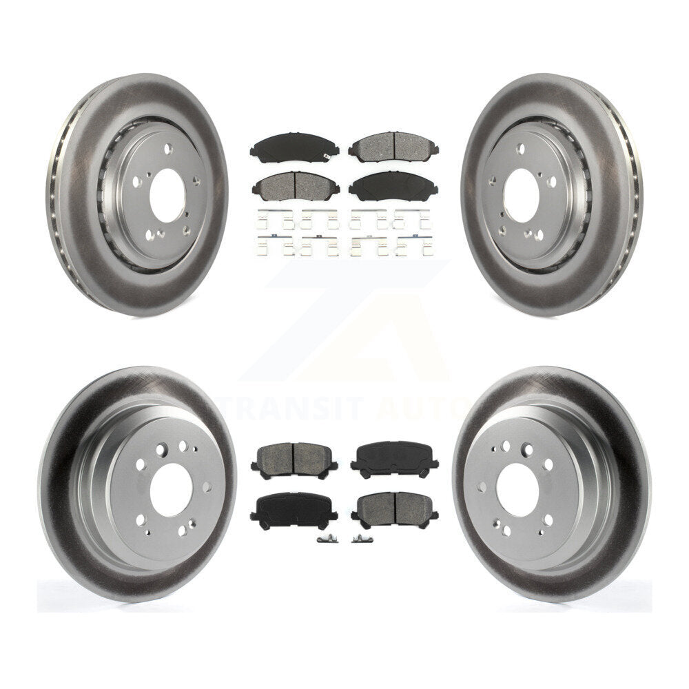 [Avant + Arrière] Kit de disque (revêtu) et plaquette (semi-métallique) de frein pour Honda Pilot Ridgeline KGS-101101