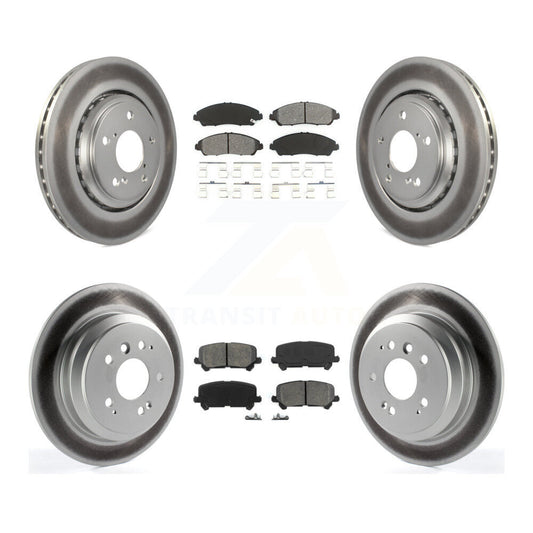 [Avant + Arrière] Kit de disque (revêtu) et plaquette (semi-métallique) de frein pour Honda Pilot Ridgeline KGS-101101