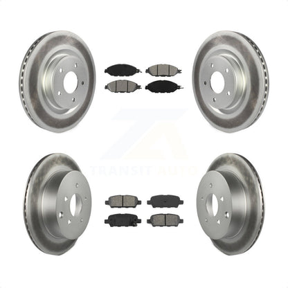 [Avant + Arrière] Kit de disque (revêtu) et plaquette (semi-métallique) de frein pour Nissan Pathfinder Murano INFINITI QX60 JX35 KGS-101102 par Transit Auto