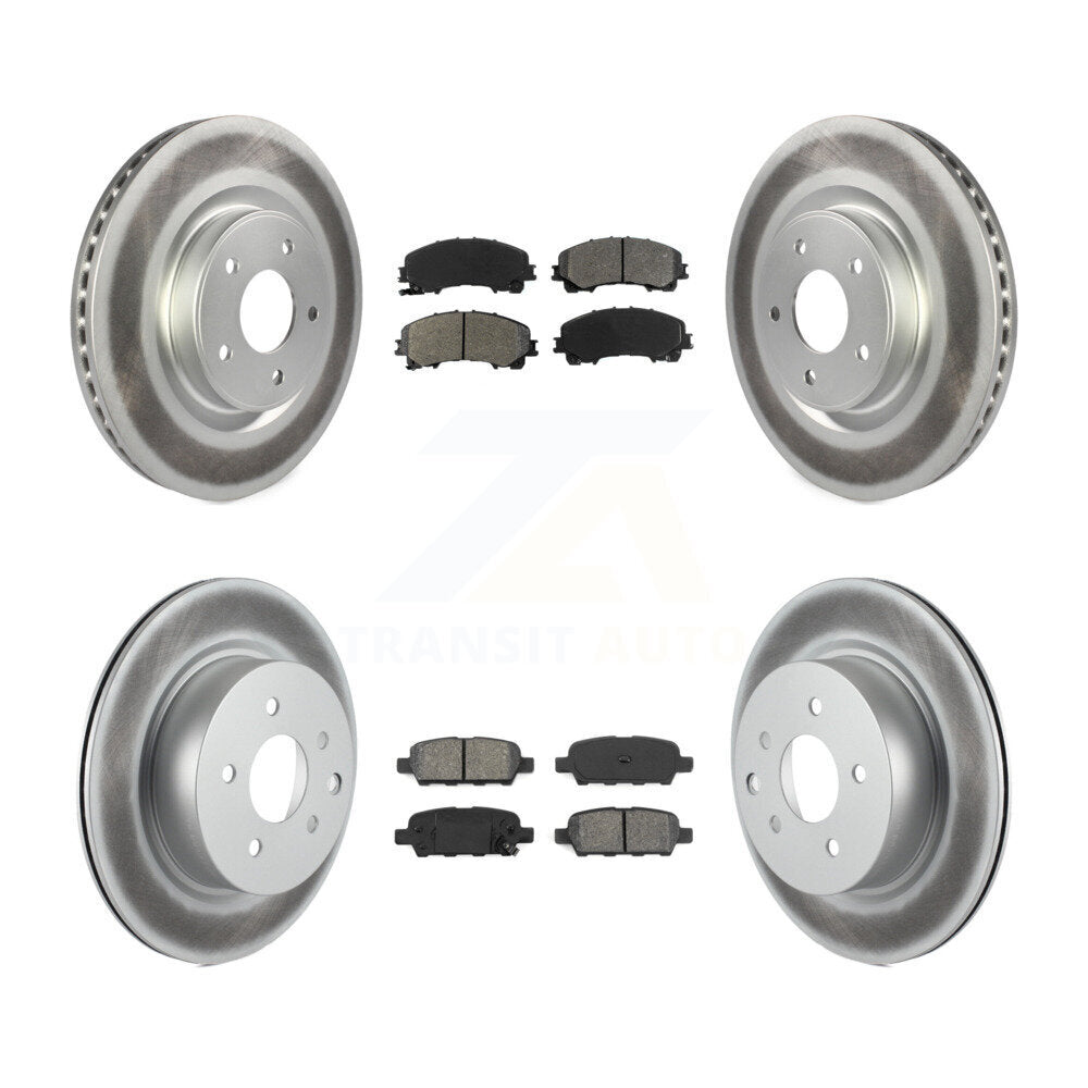 [Avant + Arrière] Kit de disque (revêtu) et plaquette (semi-métallique) de frein pour 2016-2017 INFINITI QX50 KGS-101104