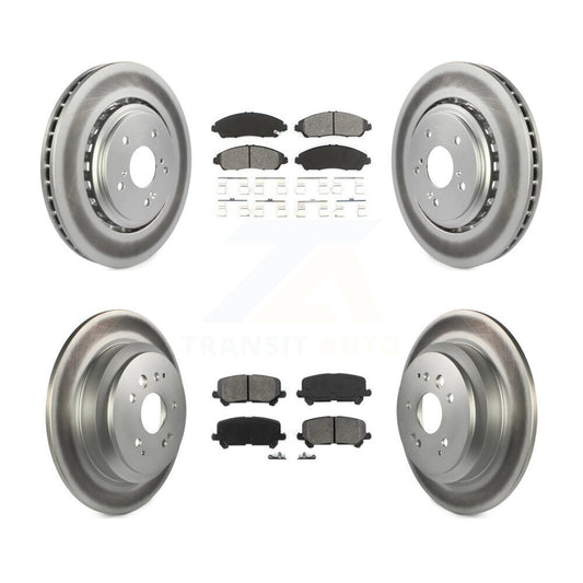 [Avant + Arrière] Kit de disque (revêtu) et plaquette (semi-métallique) de frein pour 2014-2016 Acura MDX KGS-101105