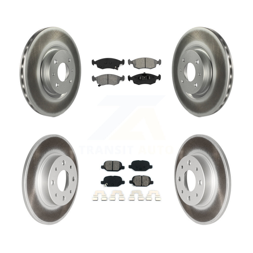 [Avant + Arrière] Kit de disque (revêtu) et plaquette (semi-métallique) de frein pour Fiat 500 KGS-101113