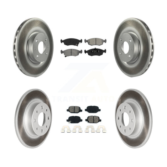 [Avant + Arrière] Kit de disque (revêtu) et plaquette (semi-métallique) de frein pour Fiat 500 KGS-101113