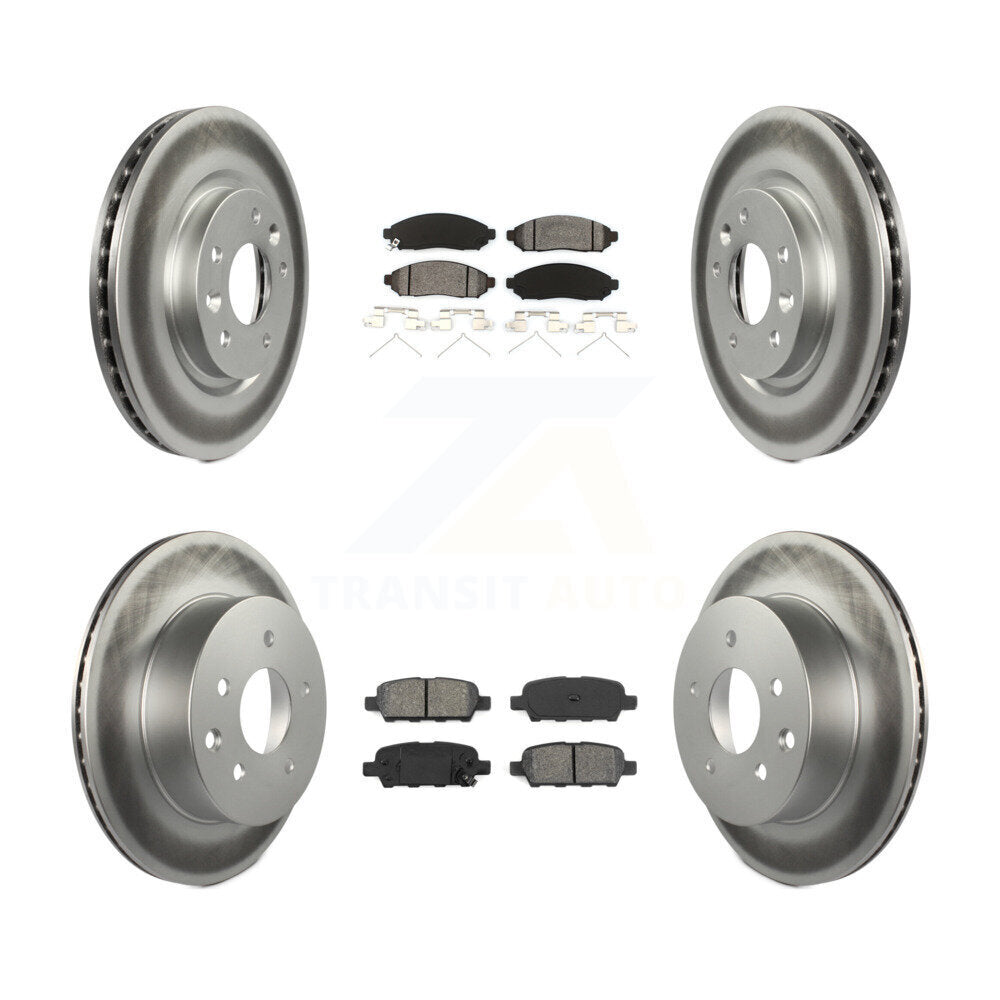 [Avant + Arrière] Kit de disque (revêtu) et plaquette (semi-métallique) de frein pour 2015 Nissan LEAF Vehicles Manufactured In Japan KGS-101114