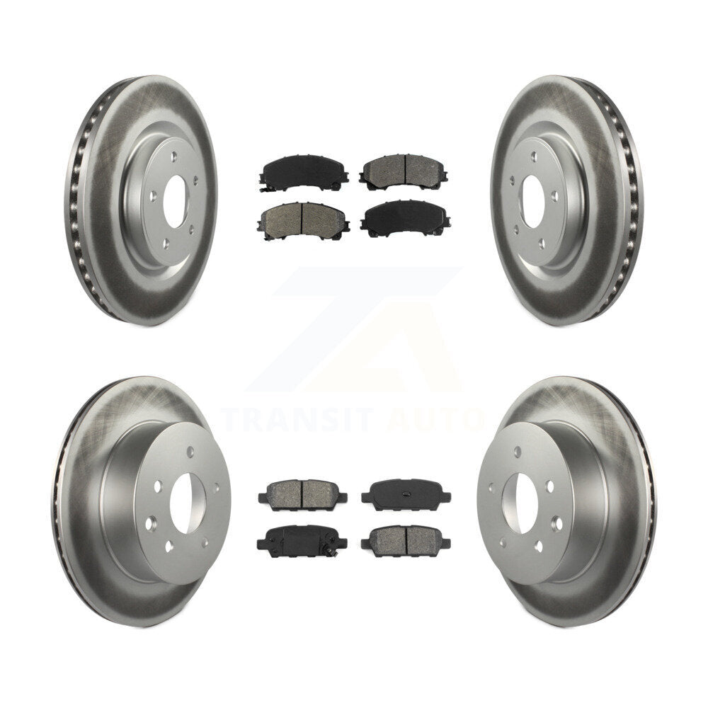 [Avant + Arrière] Kit de disque (revêtu) et plaquette (semi-métallique) de frein pour Nissan Rogue KGS-101117