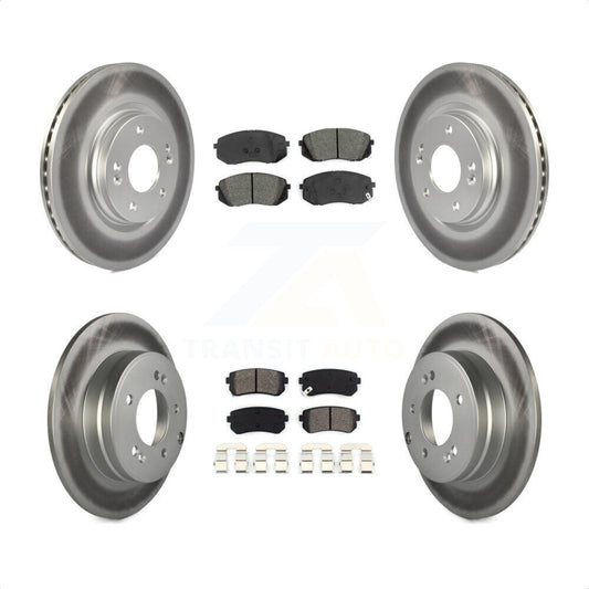 [Avant + Arrière] Kit de disque (revêtu) et plaquette (semi-métallique) de frein pour 2015 Hyundai Sonata GAS engine avec Manual Parking KGS-101119 par Transit Auto