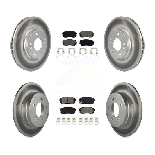 [Avant + Arrière] Kit de disque (revêtu) et plaquette (semi-métallique) de frein pour 2015-2016 Hyundai Sonata GAS engine avec Manual Parking KGS-101120
