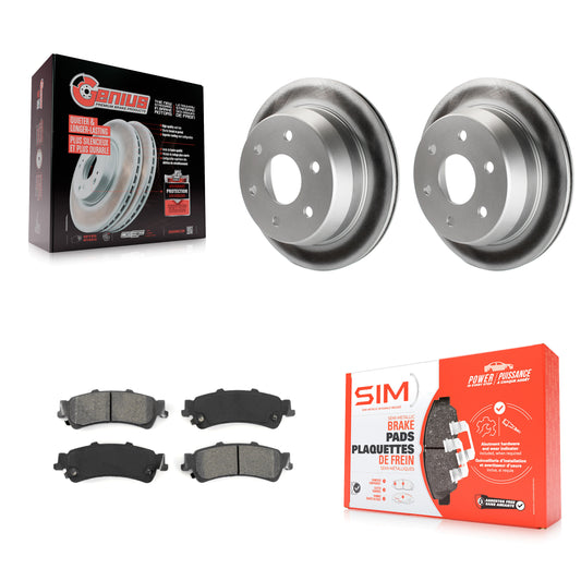 [Arrière] Kit de disque (revêtu) et plaquette (semi-métallique) de frein pour Chevrolet Silverado 1500 GMC Sierra Tahoe Classic Suburban Astro Yukon XL Safari KGS-101124