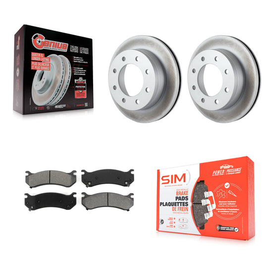 [Arrière] Kit de disque (revêtu) et plaquette (semi-métallique) de frein pour Chevrolet Silverado 2500 HD GMC Sierra Hummer H2 1500 Suburban Yukon XL Avalanche Classic KGS-101129