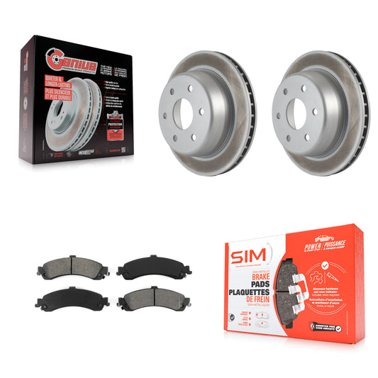 [Arrière] Kit de disque (revêtu) et plaquette (semi-métallique) de frein pour Chevrolet Silverado 1500 GMC Tahoe Sierra Suburban Yukon Avalanche XL Cadillac Escalade ESV EXT KGS-101133