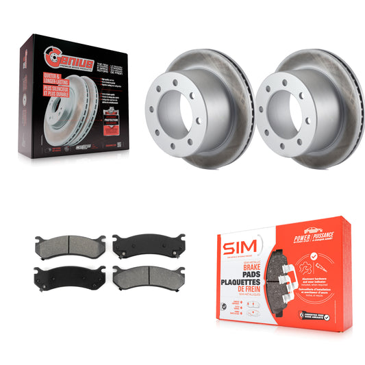 [Arrière] Kit de disque (revêtu) et plaquette (semi-métallique) de frein pour 2007 GMC Sierra 3500 Classic avec 12000 Lb GVW KGS-101136