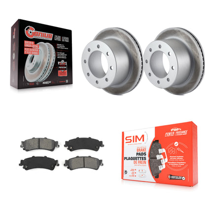 [Arrière] Kit de disque (revêtu) et plaquette (semi-métallique) de frein pour 2001 Chevrolet Silverado 3500 GMC Sierra KGS-101137