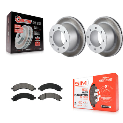 [Arrière] Kit de disque (revêtu) et plaquette (semi-métallique) de frein pour 2003-2008 Chevrolet Express 3500 GMC Savana avec Dual Wheels KGS-101139