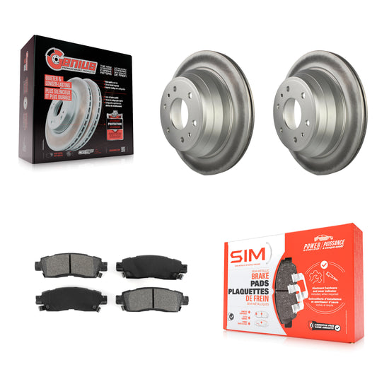 [Arrière] Kit de disque (revêtu) et plaquette (semi-métallique) de frein pour Chevrolet Trailblazer GMC Envoy EXT XL Buick Rainier Oldsmobile Bravada XUV SSR Isuzu Ascender Saab 9-7x KGS-101140