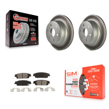 [Arrière] Kit de disque (revêtu) et plaquette (semi-métallique) de frein pour Chevrolet Silverado 1500 GMC Sierra Tahoe Suburban Yukon Cadillac XL Escalade ESV LD Limited KGS-101154