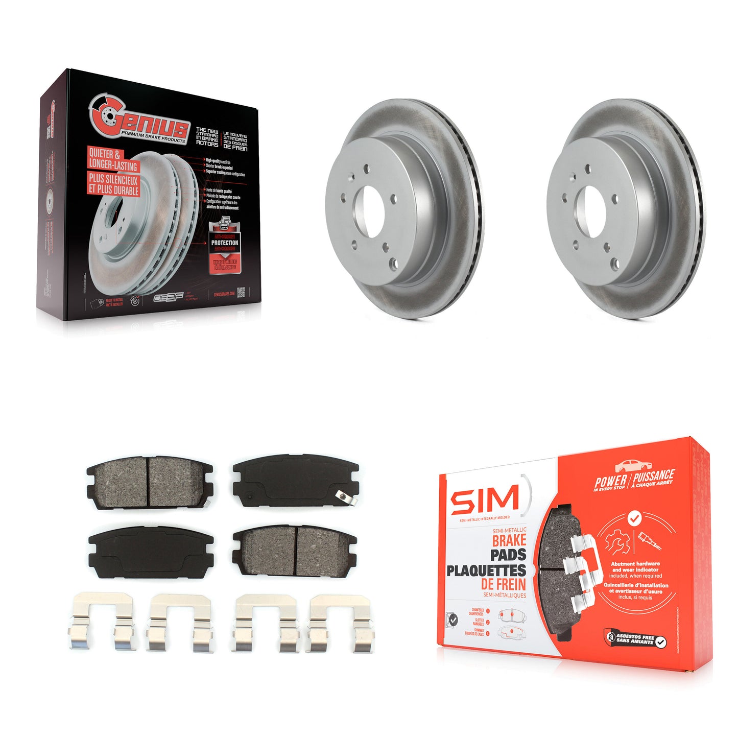 [Arrière] Kit de disque (revêtu) et plaquette (semi-métallique) de frein pour Chevrolet Equinox Saturn Vue Captiva Sport Pontiac Torrent Suzuki XL-7 KGS-101155