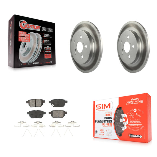 [Arrière] Kit de disque (revêtu) et plaquette (semi-métallique) de frein pour Toyota Corolla Prius Matrix Prime Pontiac Vibe Lexus CT200h Plug-In KGS-101158