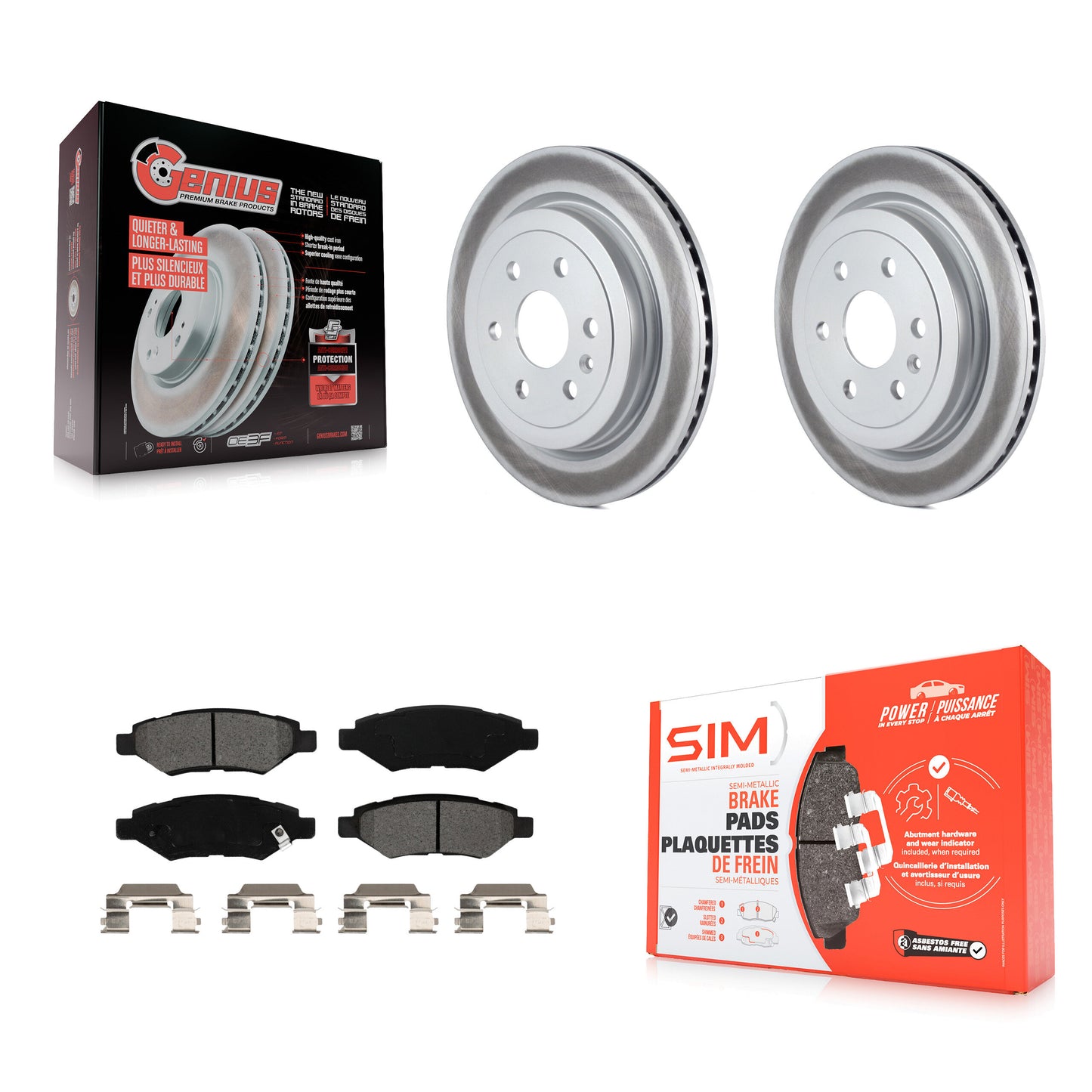 [Arrière] Kit de disque (revêtu) et plaquette (semi-métallique) de frein pour Cadillac SRX Saab 9-4X KGS-101163