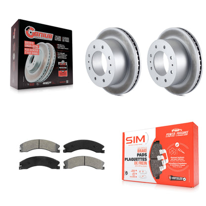 [Arrière] Kit de disque (revêtu) et plaquette (semi-métallique) de frein pour Chevrolet Silverado 2500 HD GMC Sierra 3500 Suburban KGS-101169