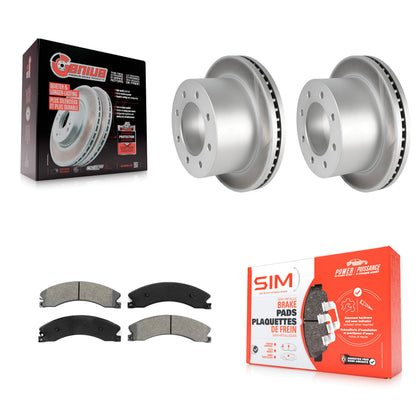 [Arrière] Kit de disque (revêtu) et plaquette (semi-métallique) de frein pour 2011-2019 Chevrolet Silverado 3500 HD GMC Sierra avec Dual Wheels KGS-101171