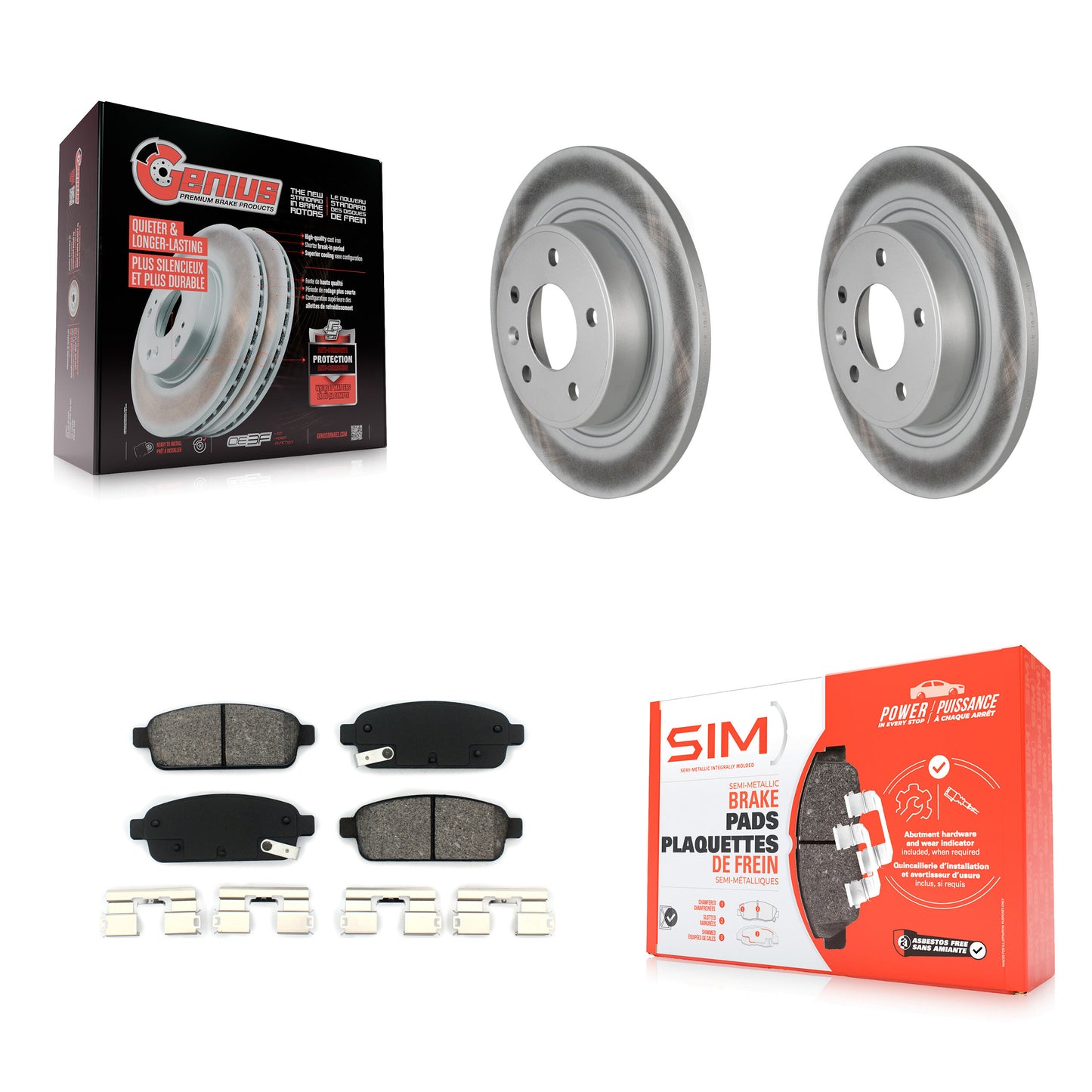 [Arrière] Kit de disque (revêtu) et plaquette (semi-métallique) de frein pour Chevrolet Cruze Buick Verano Volt Cascada Cadillac ELR Orlando KGS-101172