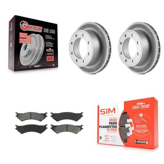 [Arrière] Kit de disque (revêtu) et plaquette (semi-métallique) de frein pour Ford E-350 Super Duty E-250 Econoline Club Wagon E-150 KGS-101180