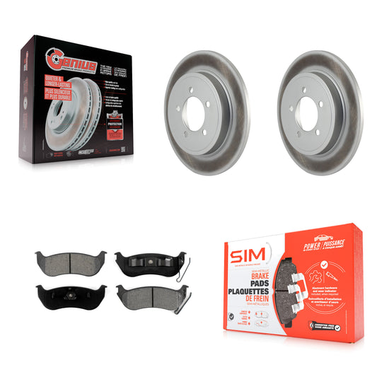 [Arrière] Kit de disque (revêtu) et plaquette (semi-métallique) de frein pour Ford Explorer Sport Trac Mercury Mountaineer KGS-101185