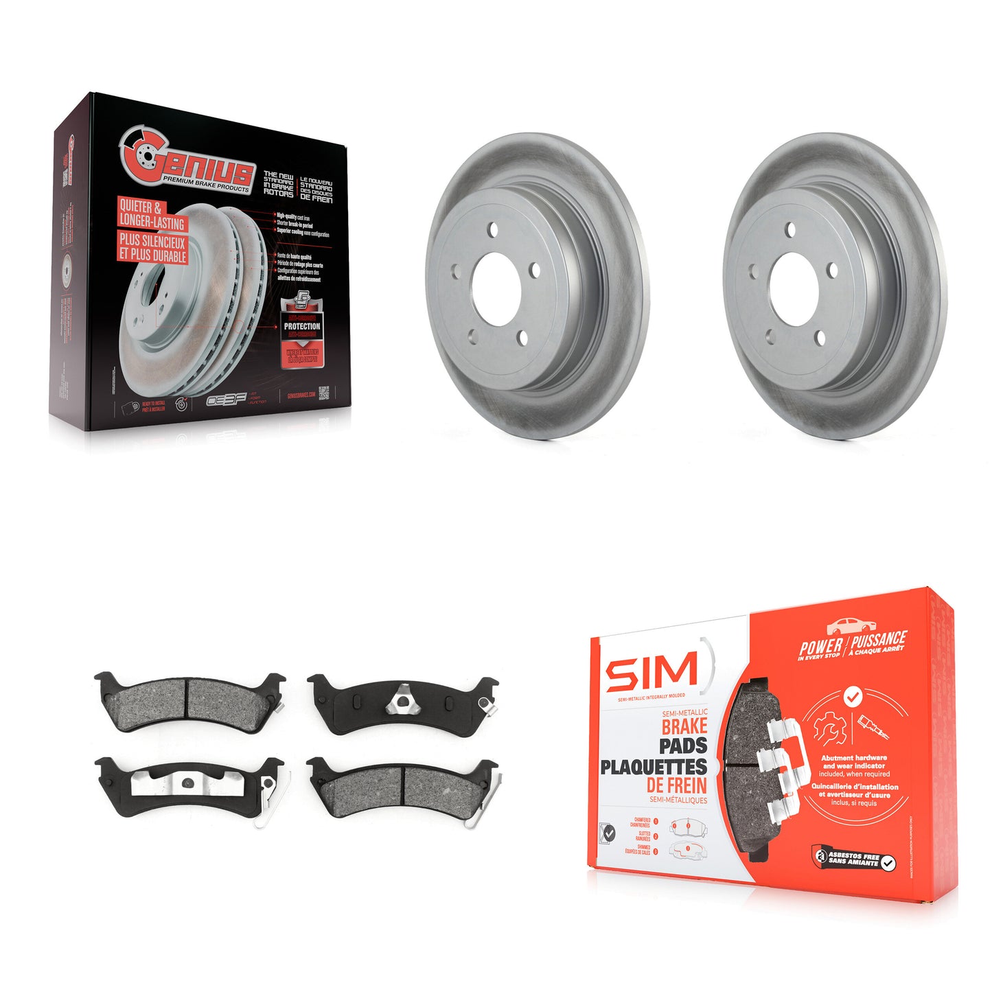 [Arrière] Kit de disque (revêtu) et plaquette (semi-métallique) de frein pour Ford Explorer Sport Trac KGS-101189