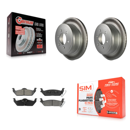 [Arrière] Kit de disque (revêtu) et plaquette (semi-métallique) de frein pour Ford F-150 Lincoln Mark LT KGS-101190