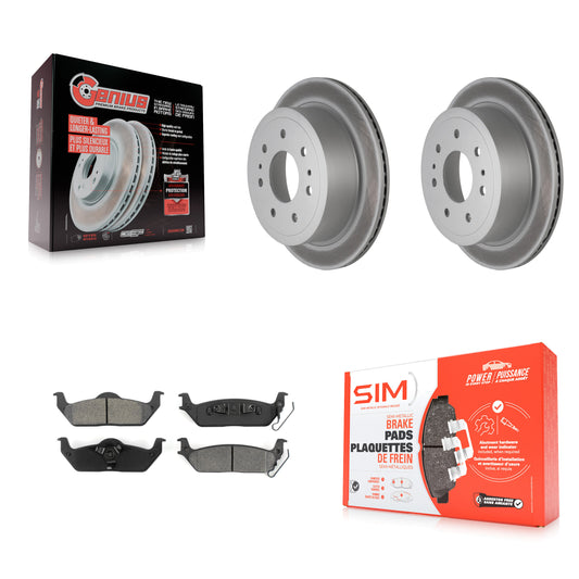 [Arrière] Kit de disque (revêtu) et plaquette (semi-métallique) de frein pour Ford F-150 Lincoln Mark LT KGS-101191