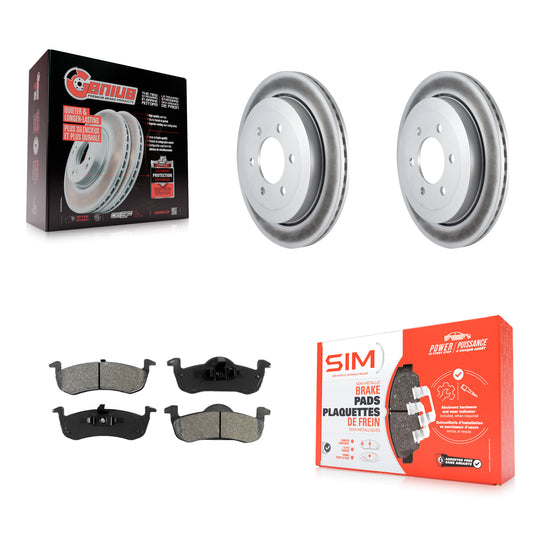 [Arrière] Kit de disque (revêtu) et plaquette (semi-métallique) de frein pour 2007-2017 Ford Expedition Lincoln Navigator KGS-101204