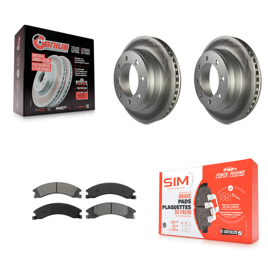 [Arrière] Kit de disque (revêtu) et plaquette (semi-métallique) de frein pour Ford E-350 Super Duty E-250 E-150 Econoline KGS-101206