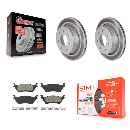 [Arrière] Kit de disque (revêtu) et plaquette (semi-métallique) de frein pour 2012-2014 Ford F-150 avec 7 Lug Wheels KGS-101213