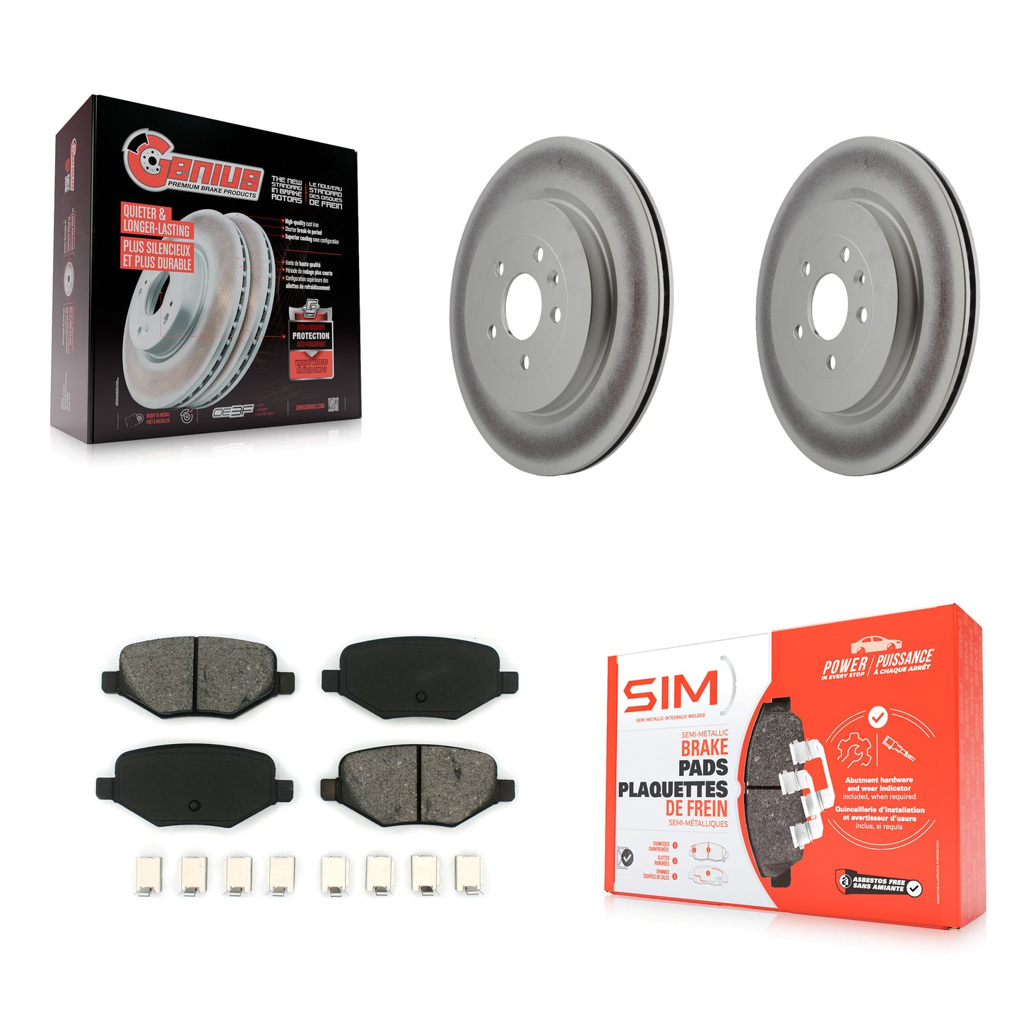 [Arrière] Kit de disque (revêtu) et plaquette (semi-métallique) de frein pour Ford Explorer Police Interceptor Utility Lincoln MKS Flex Taurus MKT KGS-101214
