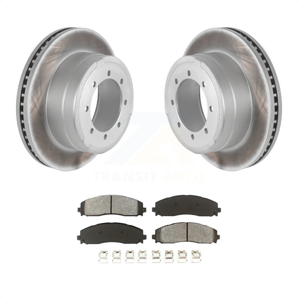 [Arrière] Kit de disque (revêtu) et plaquette (semi-métallique) de frein pour Ford F-250 Super Duty F-350 F-450 KGS-101220 par Transit Auto