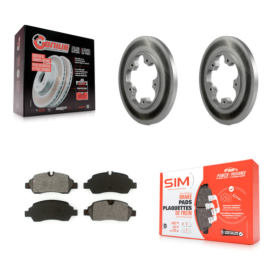 [Arrière] Kit de disque (revêtu) et plaquette (semi-métallique) de frein pour Ford Transit-250 Transit-350 Transit-150 HD avec 5 Lug Wheels KGS-101221