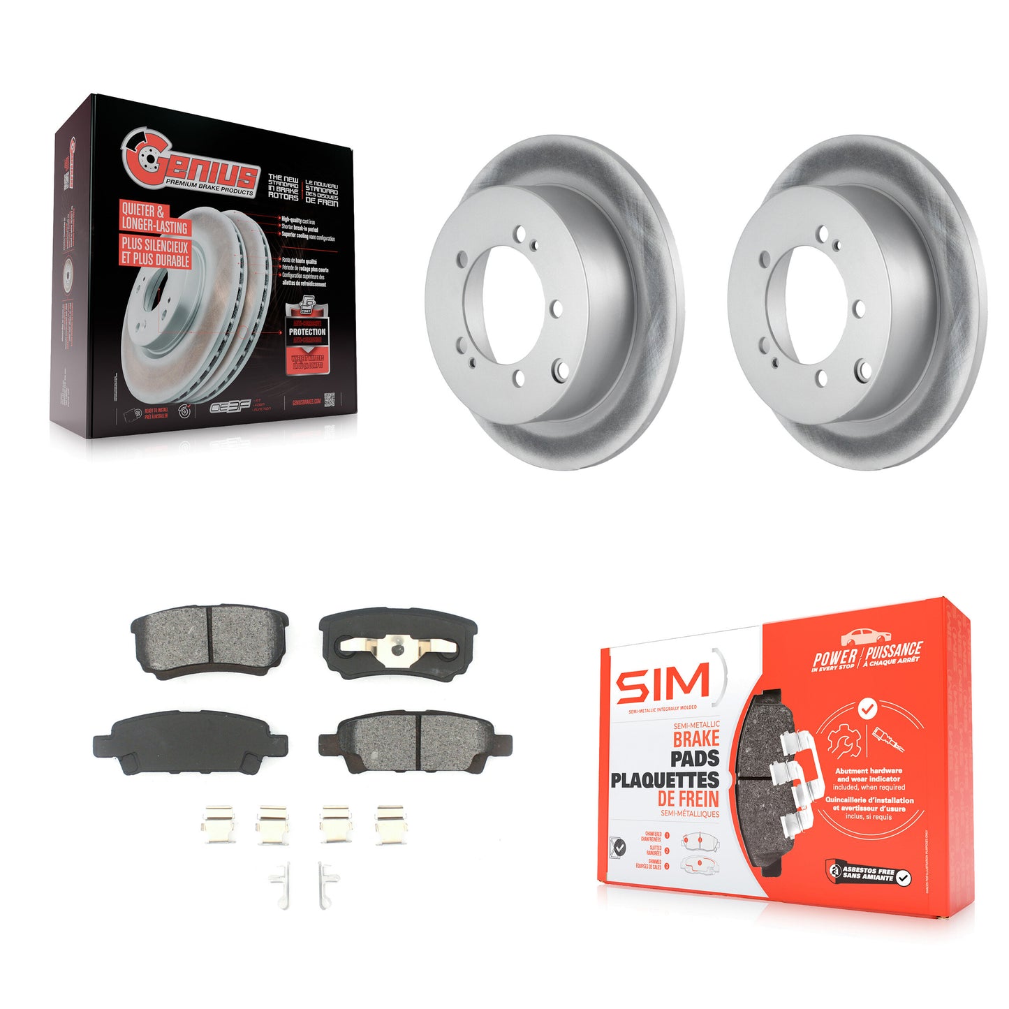 [Arrière] Kit de disque (revêtu) et plaquette (semi-métallique) de frein pour Mitsubishi Lancer Outlander KGS-101225