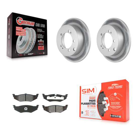 [Arrière] Kit de disque (revêtu) et plaquette (semi-métallique) de frein pour 2000 Dodge Stratus avec 14" Factory Wheels KGS-101227