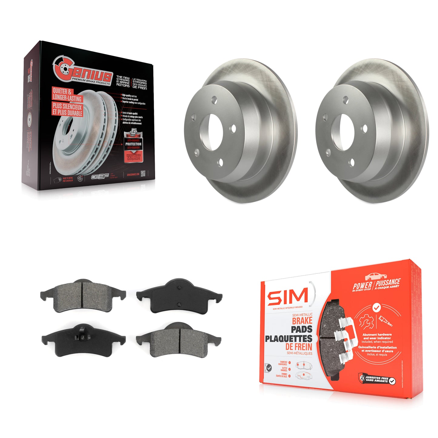 [Arrière] Kit de disque (revêtu) et plaquette (semi-métallique) de frein pour 1999-2004 Jeep Grand Cherokee KGS-101229