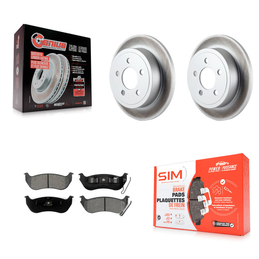 [Arrière] Kit de disque (revêtu) et plaquette (semi-métallique) de frein pour Jeep Liberty Wrangler TJ KGS-101232