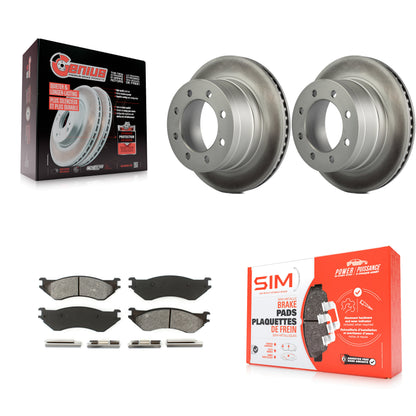 [Arrière] Kit de disque (revêtu) et plaquette (semi-métallique) de frein pour Dodge Ram 2500 1500 3500 KGS-101233