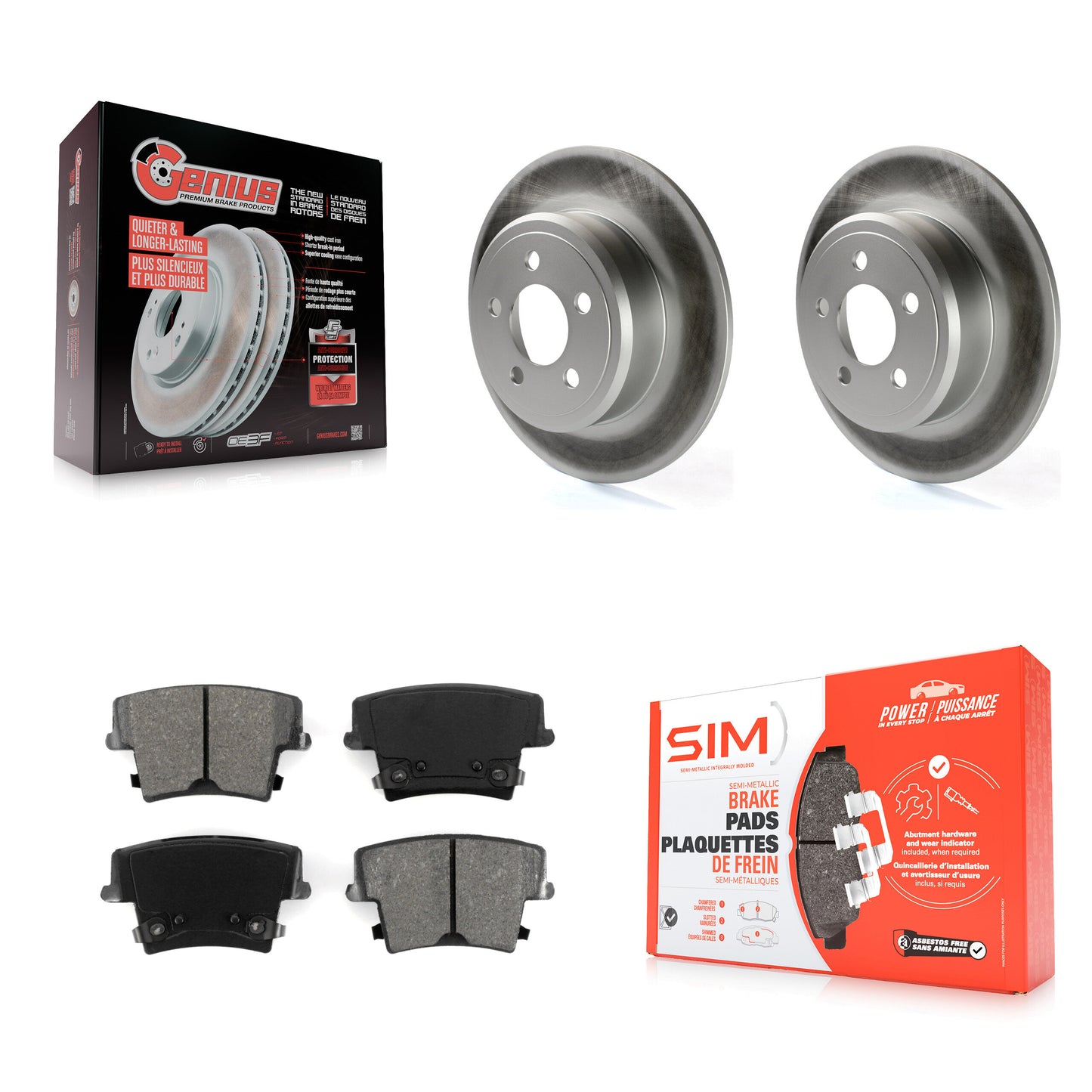 [Arrière] Kit de disque (revêtu) et plaquette (semi-métallique) de frein pour Dodge Charger Chrysler 300 Challenger Magnum Avenger KGS-101236